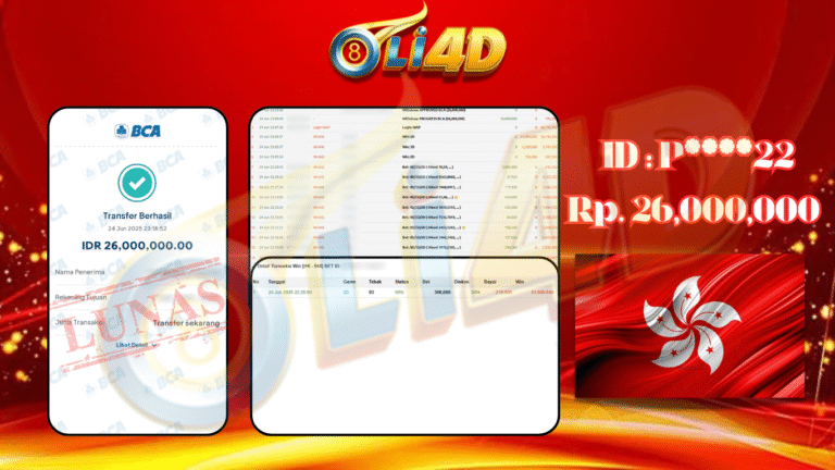BUKTI JACKPOT KEMENANGAN Rp.26,000,000 SITUS OLI4D