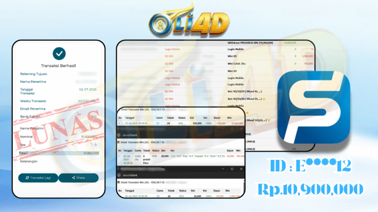 BUKTI JACKPOT KEMENANGAN Rp.10,900,000 SITUS OLI4D