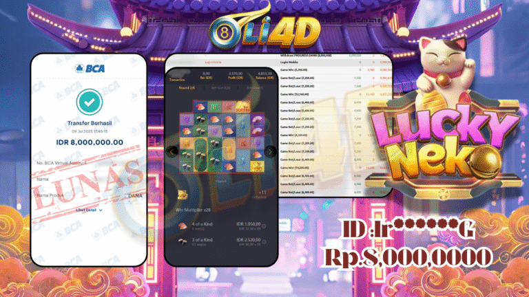 BUKTI JACKPOT KEMENANGAN Rp.8,000,000 SITUS OLI4D