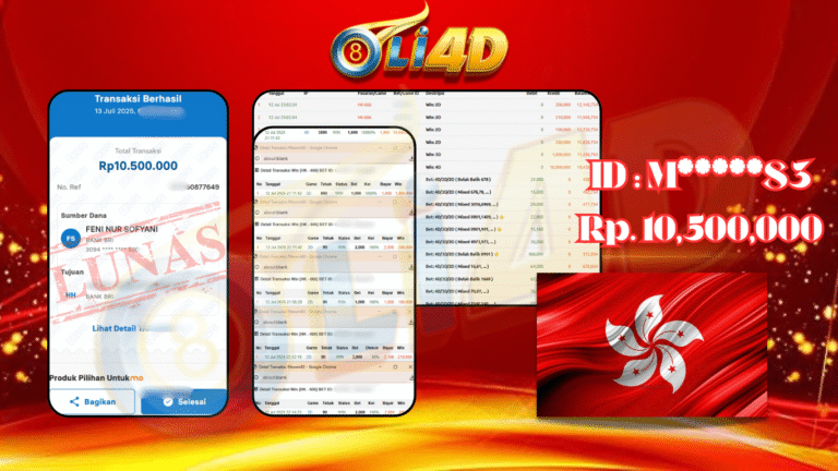 BUKTI JACKPOT KEMENANGAN Rp.10,500,000 SITUS OLI4D
