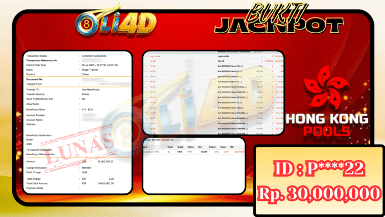 BUKTI JACKPOT KEMENANGAN Rp.30,000,000 SITUS OLI4D