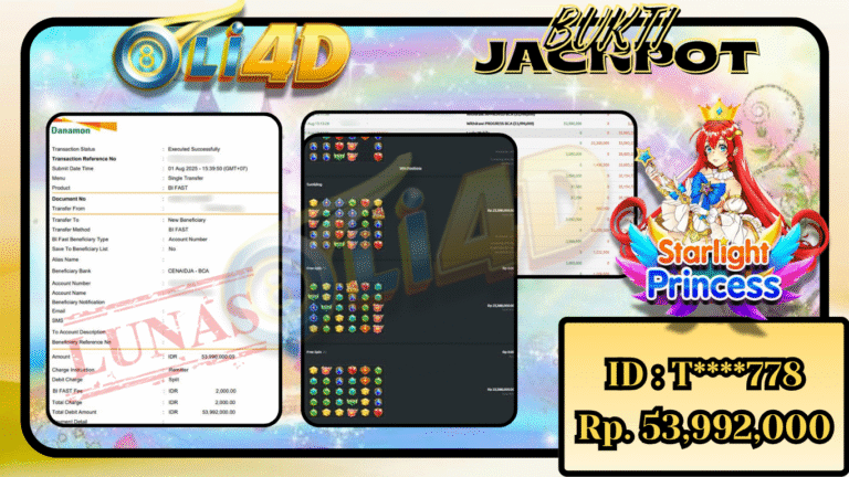 BUKTI JACKPOT KEMENANGAN Rp.53,992,000 SITUS OLI4D