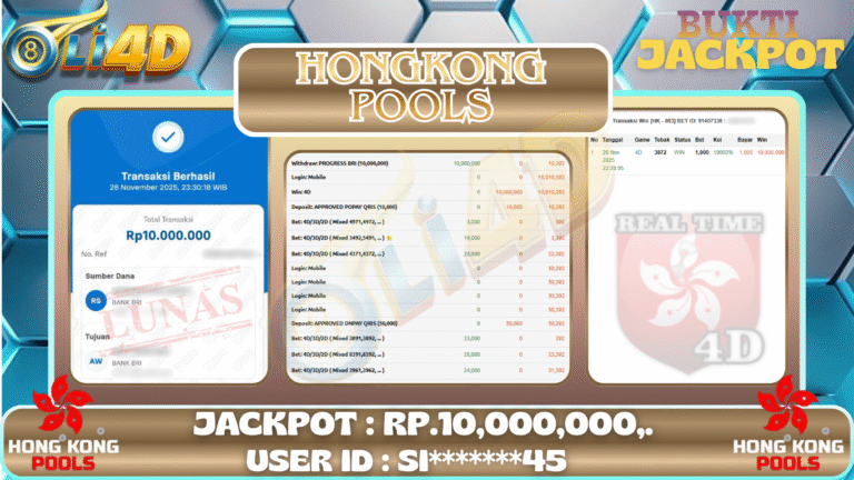 BUKTI JACKPOT KEMENANGAN Rp 10,000,000 DI SITUS OLI4D