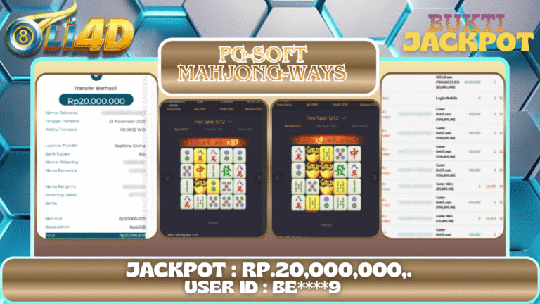 BUKTI JACKPOT KEMENANGAN Rp 20,000,000 DI SITUS OLI4D