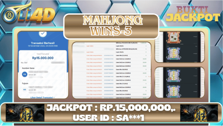 BUKTI JACKPOT KEMENANGAN Rp 15,000,000 DI SITUS OLI4D