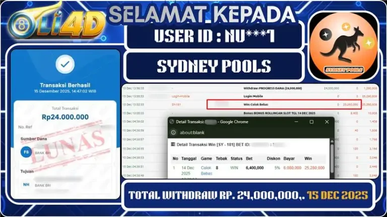 BUKTI JACKPOT KEMENANGAN Rp 24,000,000 DI SITUS OLI4D