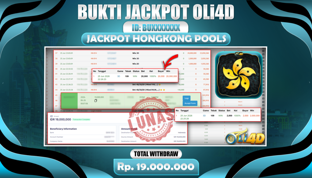 bukti jp 19 juta