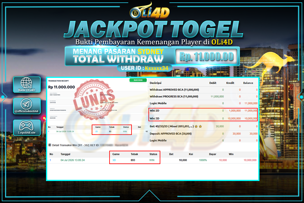 bukti jackpot
