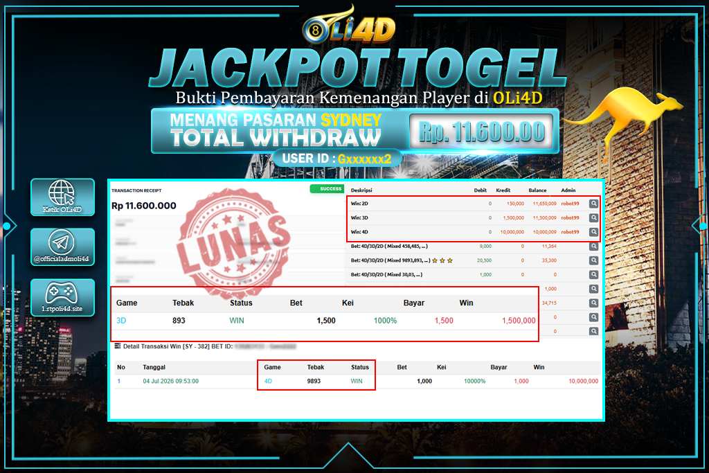bukti jackpot