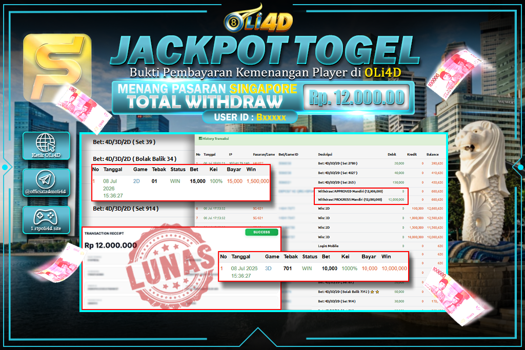 bukti jackpot