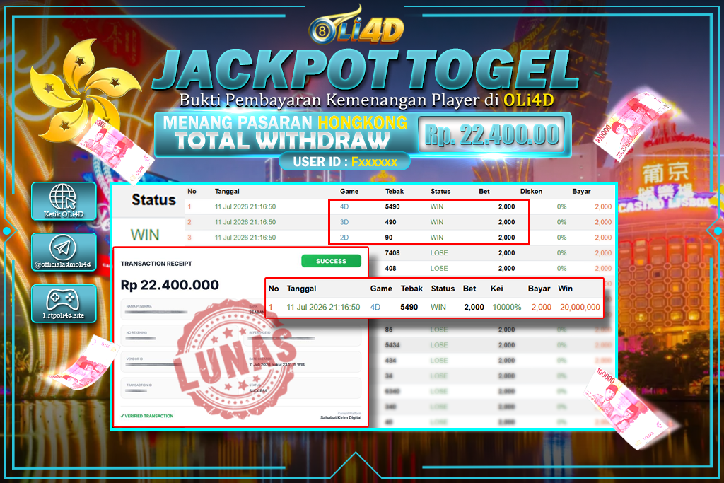 bukti jackpot