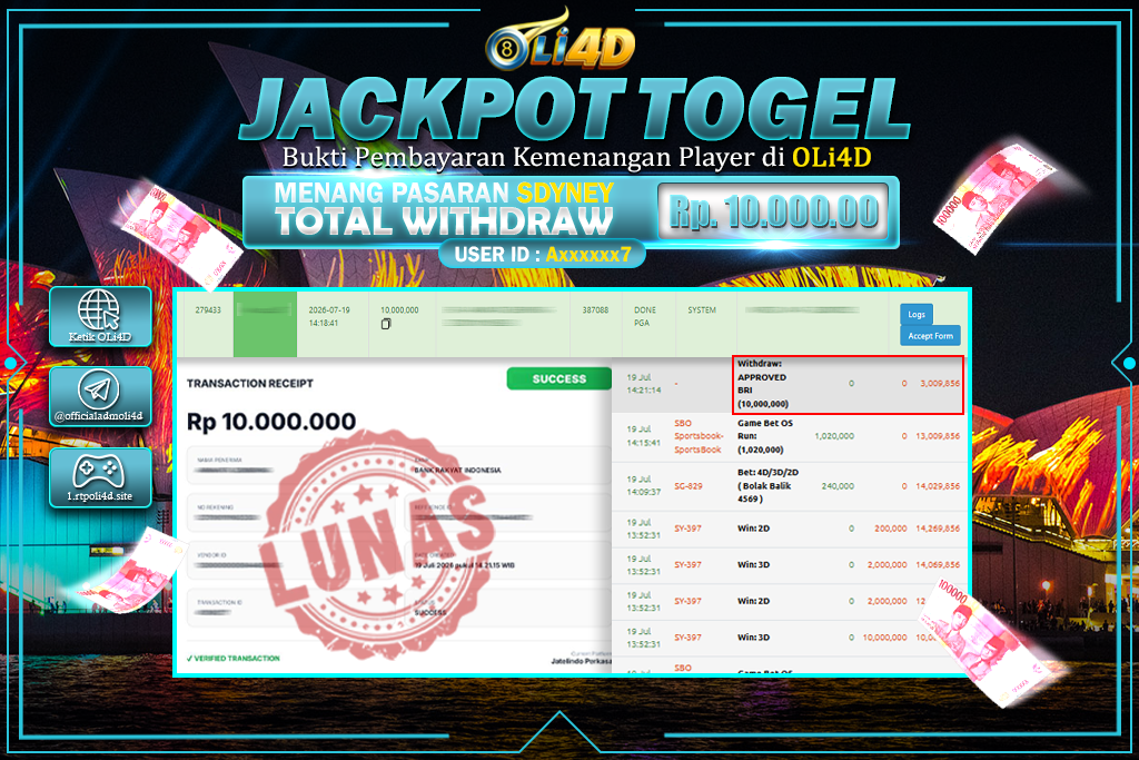 bukti jackpot