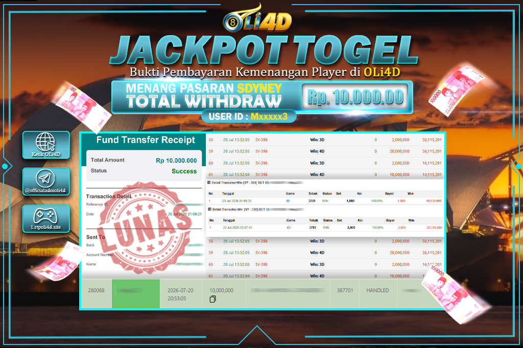 bukti jackpot 30