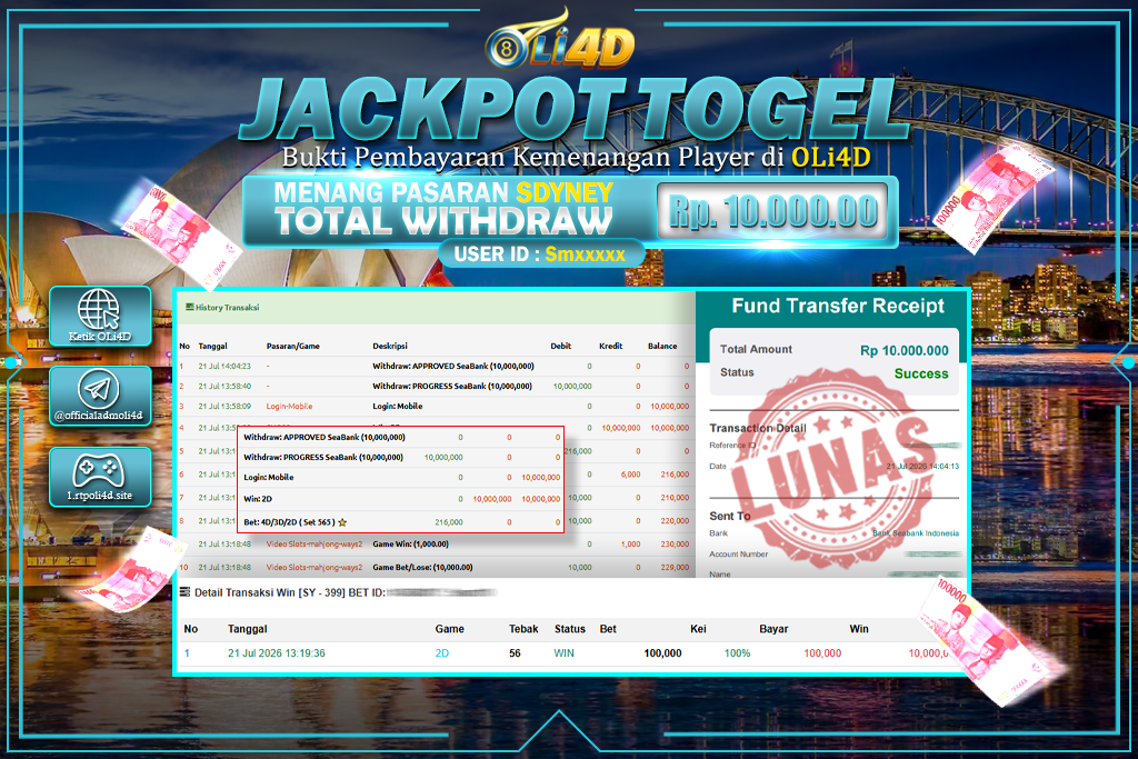 bukti jackpot