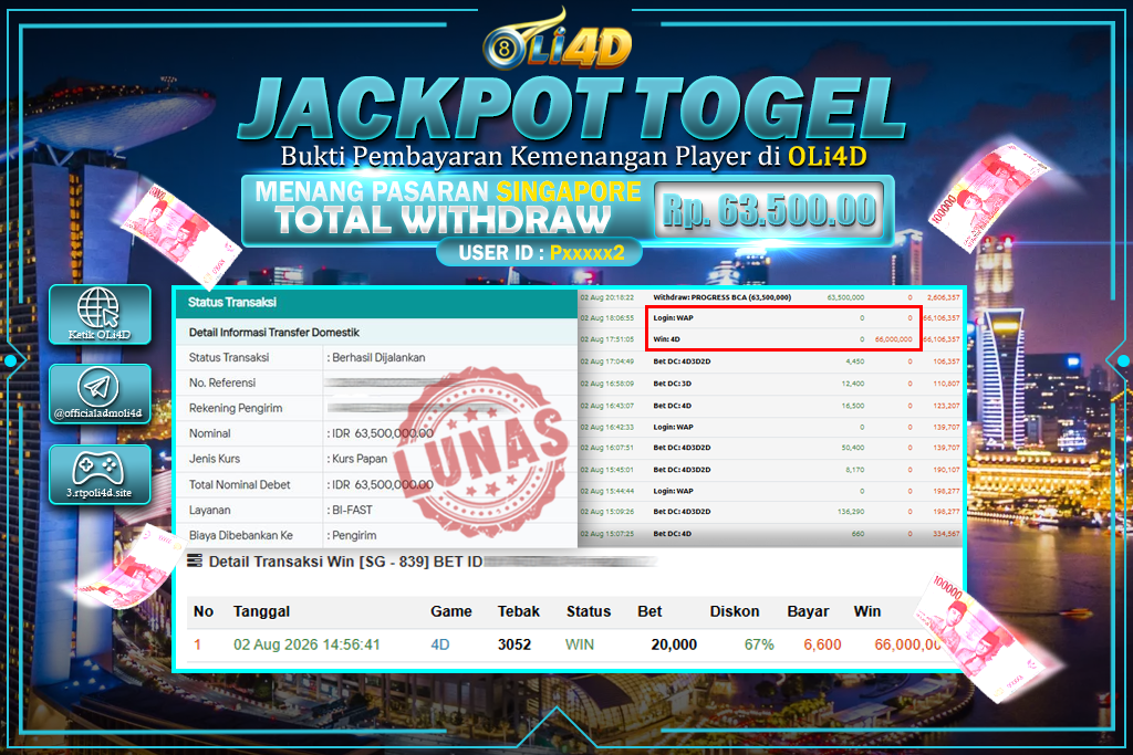 bukti jackpot